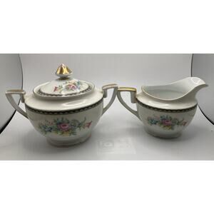 Meito China Sugar Bowl & Creamer Set - Vintage Ceramic Made in Japan